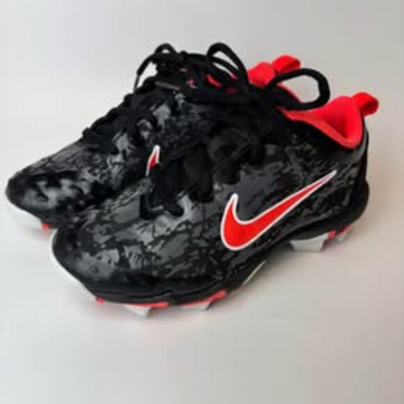 Nike Fastflex Baseball Softball Cleats Youth 13C Black Red Molded AR0996-016 - Picture 2 of 9